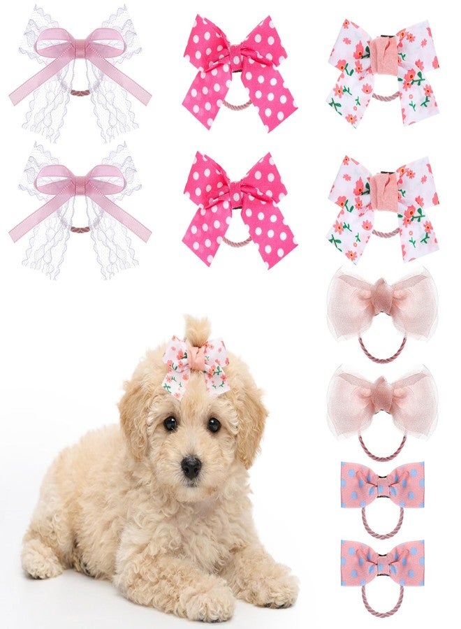Matwsec 10PCS Dog Hair Bows Dog Bows for Small Size Dogs Cute Dogs Hair Bow with Rubber Bands for Cat Puppy Small Pet - Image 1